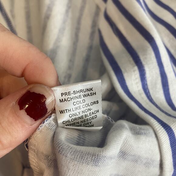 Lulu-B Women's Blue White Striped Long Sleeve Tunic Top Size 1X Coastal Preppy - Picture 7 of 12